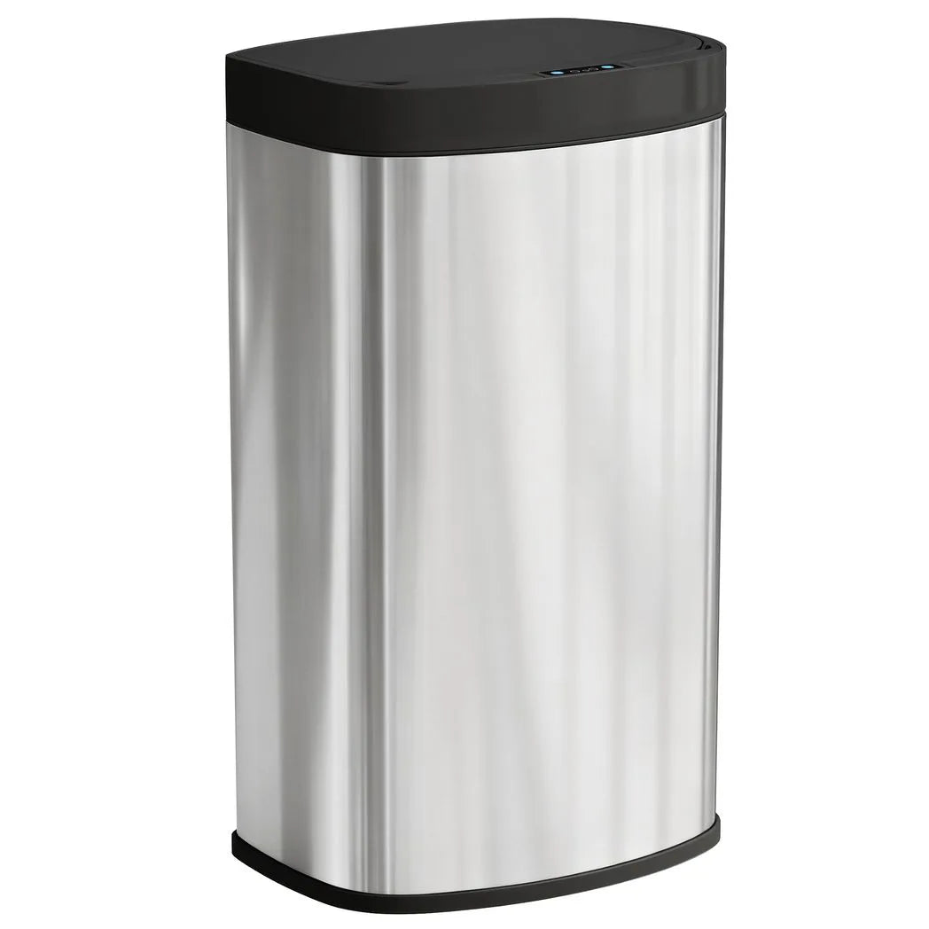HOMCOM 55L Automatic Sensor Bin with Soft-Close Lid – Touchless Fingerprint-Resistant Kitchen Bin, Stainless Steel