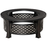 Outsunny 2-in-1 Outdoor Fire Pit with Grill Net, Mesh Lid and Poker – Camping and Bonfire, Bronze Tone