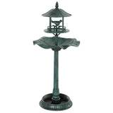 Outsunny 3-in-1 Garden Bird Bath, Freestanding Birdbath with Large Water Basin, Underneath Flower Planter