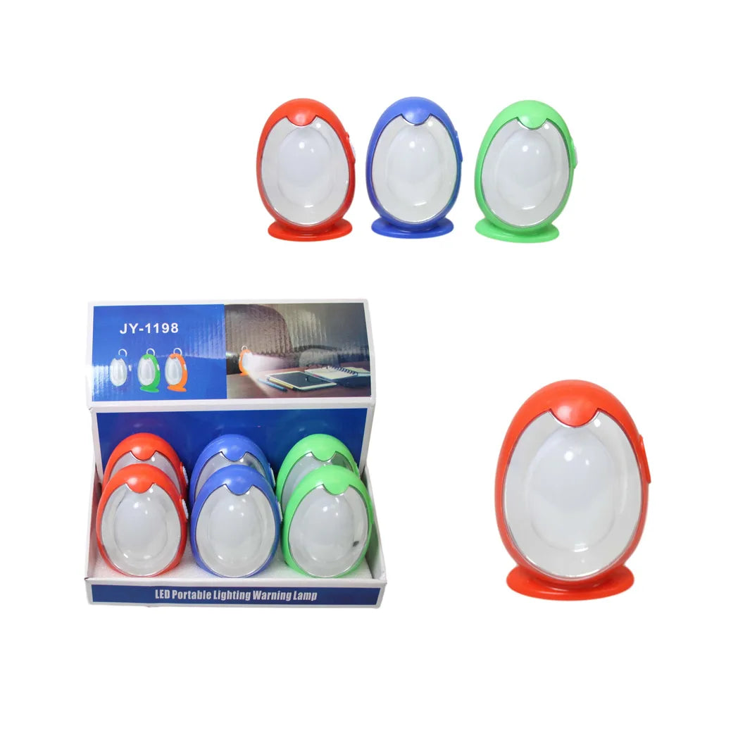Portable Plastic LED Egg Lamp – Egg-Shaped Round Mood Light, Assorted Colours