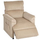 HOMCOM Corduroy Electric Massage Recliner Chair with Heat, Memory Function and USB Port – 150° Armchair, Brown
