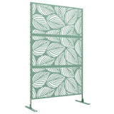 Outsunny Metal Decorative Privacy Screen, Leaf Design – Outdoor Garden Divider and Trellis, Green