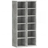HOMCOM Set of 2 CD Media Display Shelf Towers with 5 Adjustable Shelves – Slim Racks, Grey
