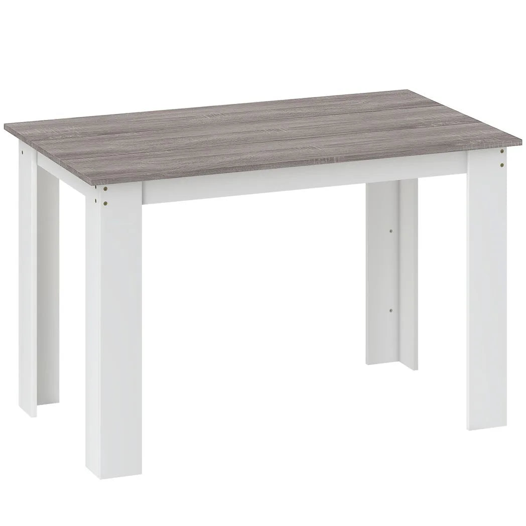 HOMCOM Dining Table for 4–6 People with Wood Effect Melamine Top and Triangular Legs – Kitchen Table, Grey