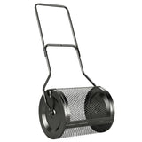 Outsunny 20" Compost and Peat Moss Spreader – 75L Metal Mesh Roller with Detachable U-Shaped Handle