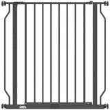PawHut Extra Wide Pressure Fit Dog Gate with Double-Locking Door – Adjustable 75-85 cm Barrier, Black