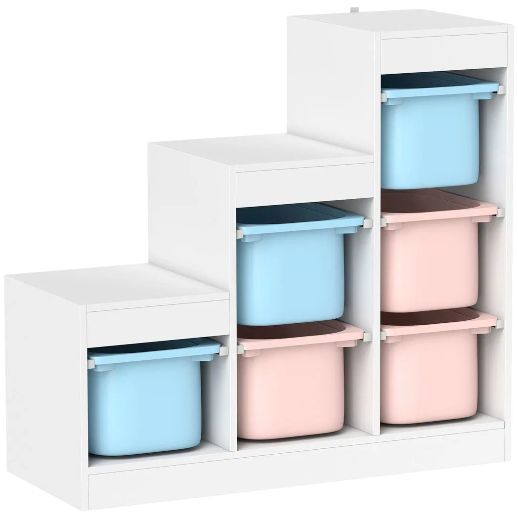 AIYAPLAY 3-Tier Kids Toy Storage Organiser with 6 Removable Bins – Multicolour, Ages 3-8