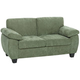 HOMCOM 2 Seater Sofa, 156cm Chenille Loveseat with Pocket Spring Cushions and Wide Padded Armrests, Dark Green