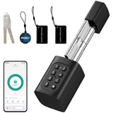 HOMCOM Smart Door Cylinder, 5-in-1 Keyless Entry with Fingerprint, App and NFC – Bluetooth Lock