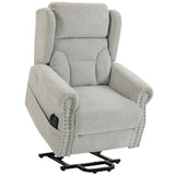 HOMCOM Riser Recliner Chair with Massage and Heat – Chenille Electric Power Lift Armchair, Light Grey