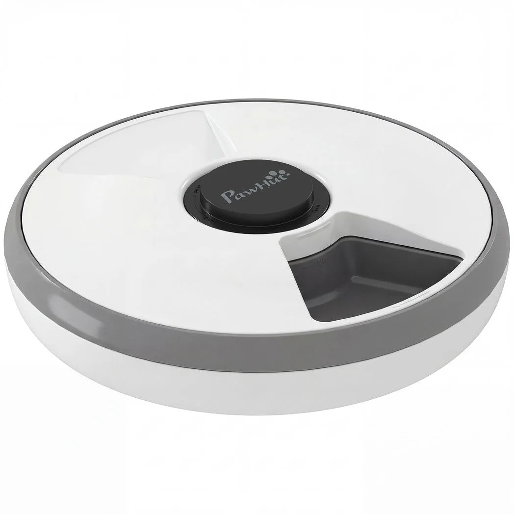 PawHut Automatic Cat Feeder with Programmable Timer, Six 180ml Trays & Ice Pack – Wet and Dry Food