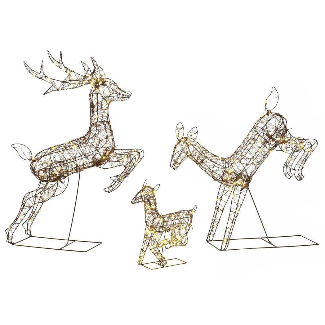 Outsunny Light-Up Deer Family – Set of 3