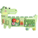 AIYAPLAY Wall Mounted Busy Board, 4 Panels with Xylophone – Montessori Inspired Toddler Learning, Green