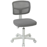 Vinsetto Small Armless Office Chair with Curved Back – Ergonomic Swivel Mesh Desk Chair, Dark Grey