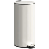 HOMCOM 30L Kitchen Pedal Bin with Soft-Close Lid and Removable Inner Bucket – Fingerprint-Resistant, Cream