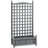 Outsunny Wooden Raised Planter with Trellis