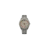 NY London Men's Bling Watch – Round Silver Dial, Silver Bracelet, Date Display