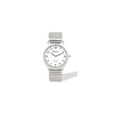 Ravel Men's Easy Read White Dial Watch with Minute Track and Silver Stainless Steel Expander Bracelet, 36mm