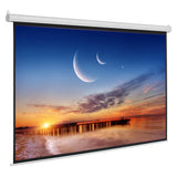 100 Inch Motorized Projector Screen with Remote Control, 16:9 Matte White – Wall & Ceiling Mount, UK 220V