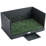 PawHut Dog Toilet Tray with High Walls, Grass Turf & Slide-Out Tray – Indoor Outdoor Potty Training