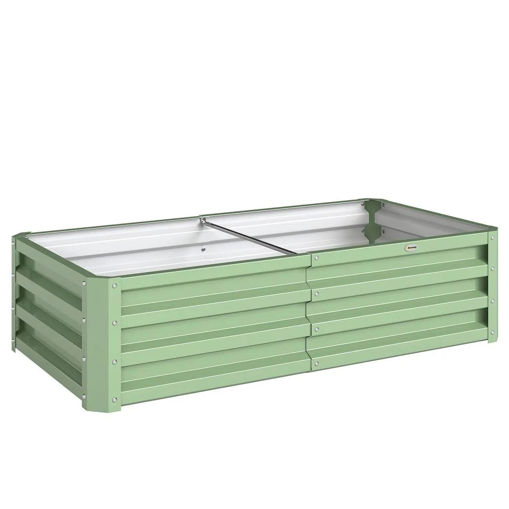 Outsunny Galvanised Raised Garden Bed for Herbs & Veg