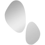 HOMCOM Set of 2 Pebble-Shaped Wall Mirror – Gold Tone