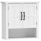 HOMCOM Wall-Mounted Bathroom Cabinet with 2 Doors & Adjustable Shelf – Medicine Cabinet, White