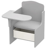 AIYAPLAY Kids Table and Chair Set with Storage Bin – Children's Desk for Playing, Reading & Painting, Ages 3-5, Grey
