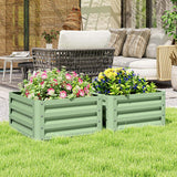 Outsunny Set of Two 60 x 60cm Steel Planter Boxes – Light Green