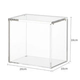 Clear Acrylic Display Box with Magnetic Lid and Base, Dustproof Storage Case, 20 cm