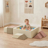 AIYAPLAY 9 Piece Foam Climbing Blocks Soft Play Set with Tangram Play and Removable Cover – Ages 3-6