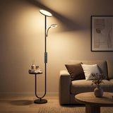 HOMCOM Uplighter Floor Lamp with Table and Reading Light