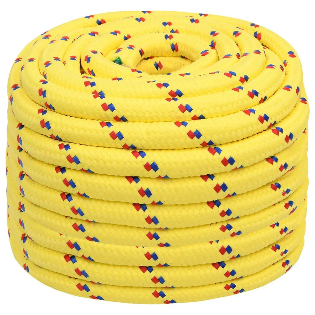 vidaXL Multipurpose Utility Rope 20 mm 25 m Yellow PP 2400 kg Max Load
