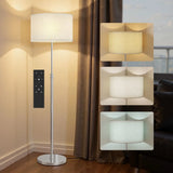 HOMCOM Floor Lamp with Remote, Height Adjustable Standing Lamp with Linen Shade