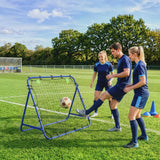 HOMCOM Adjustable Football Rebounder Net with Steel Frame – Kickback Training Target for Teens & Adults, Blue