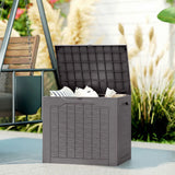 Outsunny 97L Waterproof Garden Storage Box with Handles and Padlock Loop – Outdoor Container, Brown