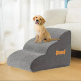 3Step Dog Stairs Pet For Bed Sofa Cats Ladder Ramp With Removable Cover Portable