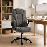 HOMCOM Ergonomic Office Chair with Flip-up Armrests & Pocket Springs – Swivel Rocking Desk Chair, Dark Grey