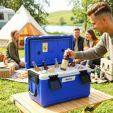 Outsunny 42.6L Insulated Cool Box with Handles, Lid & Drain Valve – Portable Camping & Picnic Ice Cooler, Dark Blue