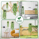 Artificial Hanging Trailing Plants in Pots, Set of 4 – Indoor Faux Greenery for Home & Office