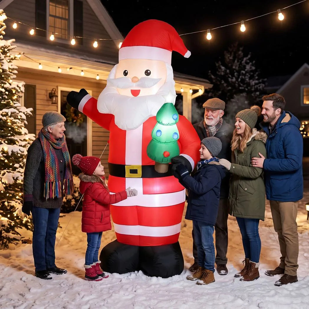 Outsunny 8ft Inflatable Santa with LED Lights