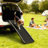PawHut Foldable Dog Ramp with Frosted Anti-Slip Surface and Guardrails – Portable Car Ramp, 155 x 38.5 x 15.5 cm