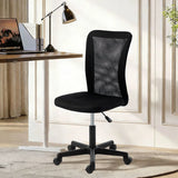 Vinsetto Armless Mesh Office Chair with Adjustable Height, 360° Swivel and Rolling Wheels, Black