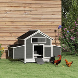 PawHut Wooden Chicken Coop with Nesting Boxes, Openable Roof and Pull-Out Tray – Outdoor Hen House, 150 x 100 x 97 cm