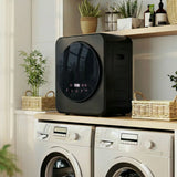 HOMCOM 4kg Vented Front Tumble Dryer with Stainless Steel Drum – 800W Compact Freestanding, Black
