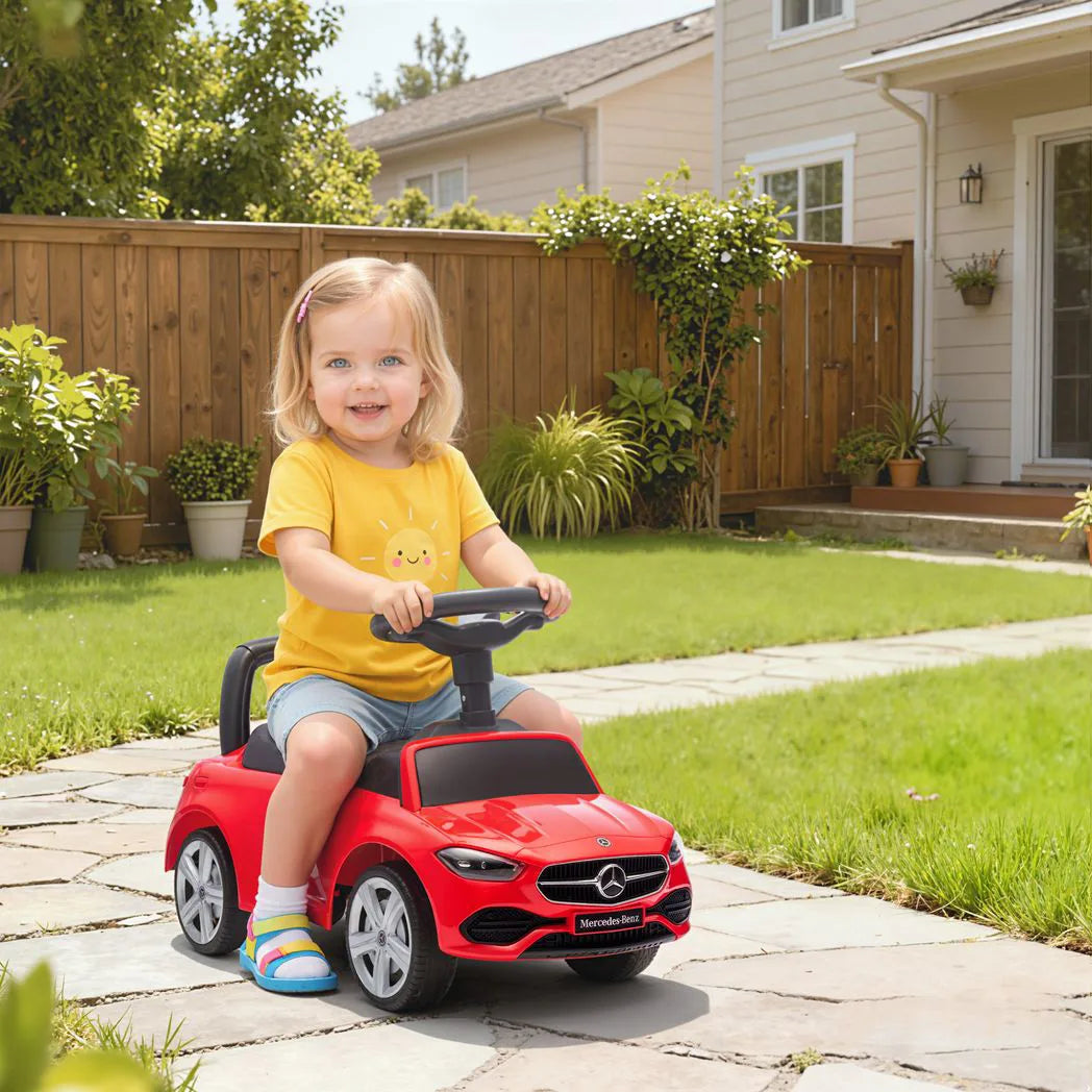 AIYAPLAY Official Mercedes-Benz Ride On Car, Foot to Floor Walker with Horn & Under-Seat Storage, Red