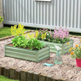 Outsunny Set of Two 100 x 60cm Steel Planter Boxes – Light Green