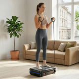 SPORTNOW Vibration Plate with 120 Speed Levels, 5 Programmes & Resistance Bands – Quiet Home Fitness Machine