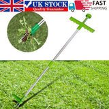 Standing Weed Puller Twister with Aluminium Handle – Garden Root Remover, No Bending, Silver & Green