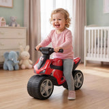 AIYAPLAY Toddler Balance Bike with Music, Extra-Wide PP Tyres & Motorbike Design – Boys and Girls Ride-On, Red